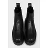 Black platform boots