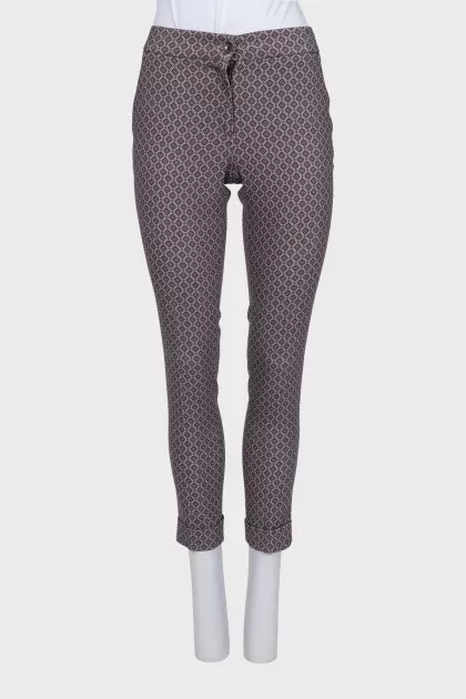 Fioletovіe trousers from wool in print