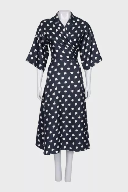 Satin wrap dress