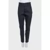 Blue tapered high-waist trousers