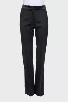 Black wool suit with a long jacket