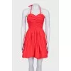 Red halter neck dress