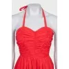 Red halter neck dress
