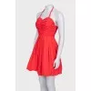 Red halter neck dress
