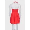 Red halter neck dress