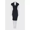 Black silk bodycon dress