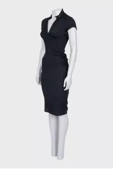 Black silk bodycon dress