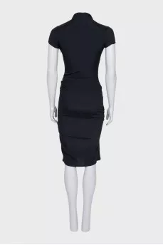 Black silk bodycon dress