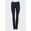 Blue straight-leg mid-rise jeans