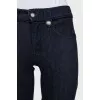 Blue straight-leg mid-rise jeans