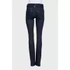 Blue straight-leg mid-rise jeans