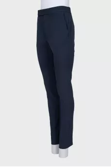 Blue high-waisted trousers