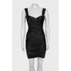 Black draped mini dress