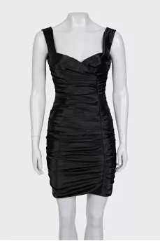 Black draped mini dress