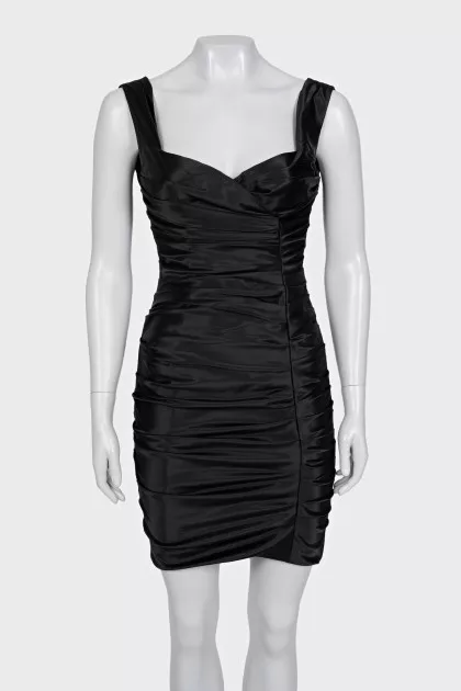 Black draped mini dress
