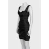 Black draped mini dress