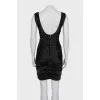 Black draped mini dress