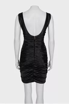 Black draped mini dress