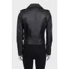 Leather jacket with silver hardware