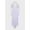 Purple sleeveless ribbed dress