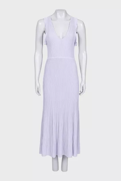 Purple sleeveless ribbed dress