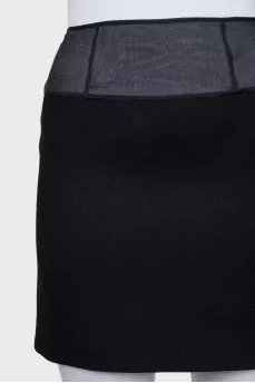 Wool and silk mini skirt