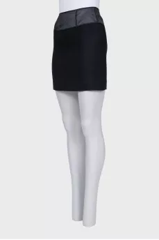 Wool and silk mini skirt