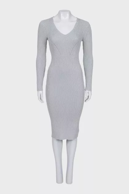Silver ribbed dress