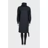 Oversized dress with a high collar