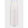 Beige wide-leg trousers