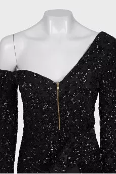Off-the-shoulder cocktail dress