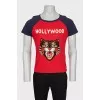 Men's T-shirt decorated with embroidery