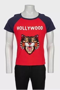 Men's T-shirt decorated with embroidery
