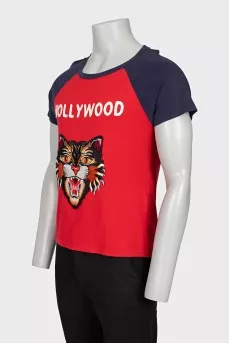 Men's T-shirt decorated with embroidery