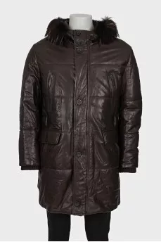 Men's leather jacket with tag