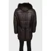 Men's leather jacket with tag