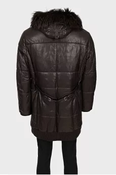 Men's leather jacket with tag