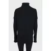 Wool sweater with contrast embroidery