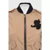 Brown bomber jacket with branded patch