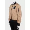 Brown bomber jacket with branded patch