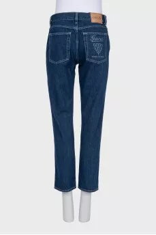 Укороченные синие джинсы tapered fit