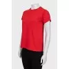 Red straight-cut T-shirt