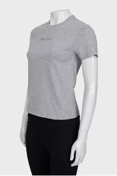 Gray T-shirt with embossed logo