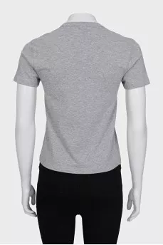 Gray T-shirt with embossed logo