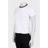 T-shirt with accent collar and tag
