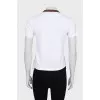 T-shirt with accent collar and tag