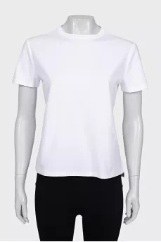 Straight T-shirt with branded embroidery