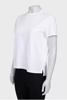 Straight T-shirt with branded embroidery