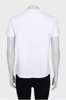Straight T-shirt with branded embroidery