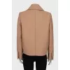 Short double-breasted wool coat
